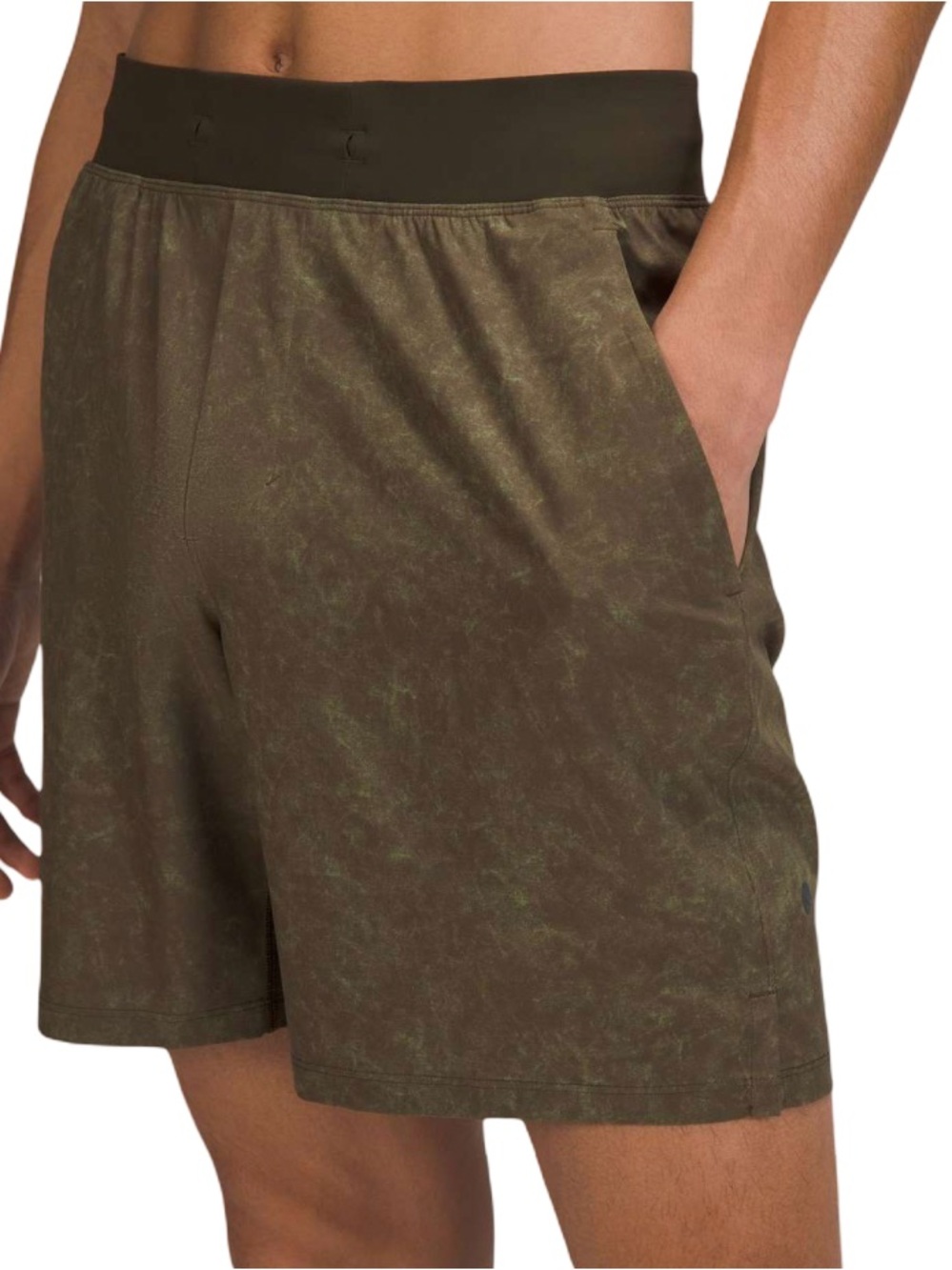 Lululemon Mens T.H.E. Linerless Short 7” Inseam Grave Dust Dark Olive Multi M - Picture 5 of 8